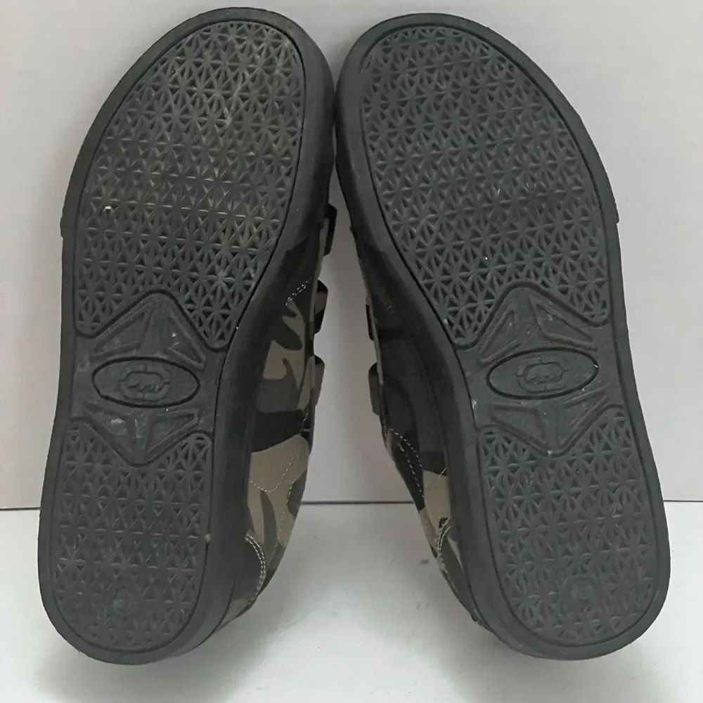 ECKO UNLTD Camo Canvas Shoes Big Kids Sz 3 Green Straps Hoop & Loop Casual Comfy - Picture 8 of 8